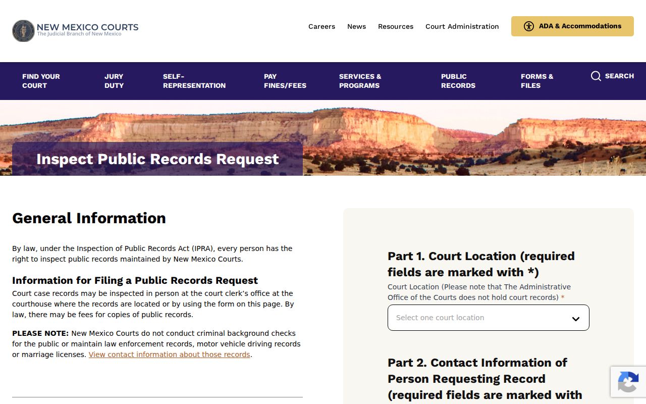 Torrance court records Judiciary IPRA request