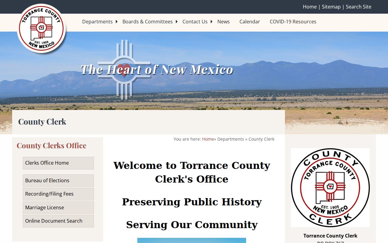 Encino court records county context from the Torrance County Clerk page