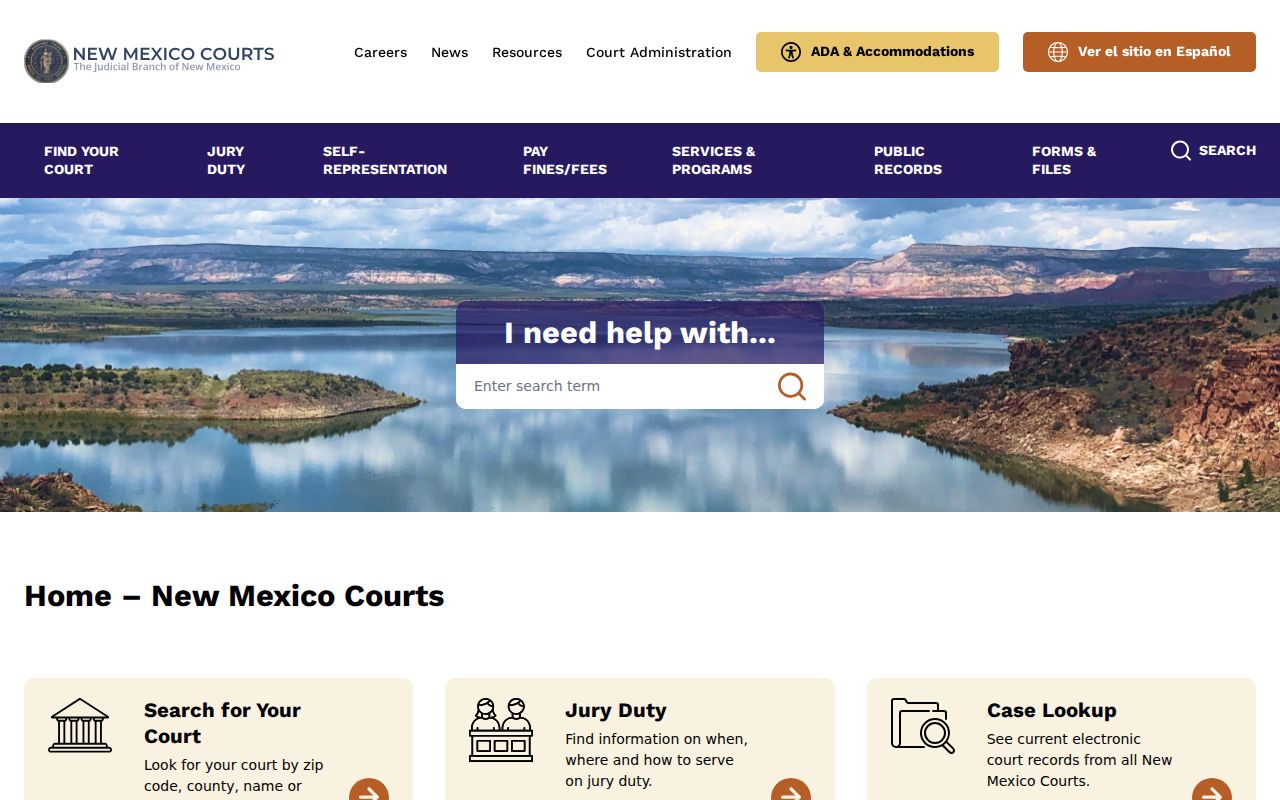 Torrance County court docket access through New Mexico Courts