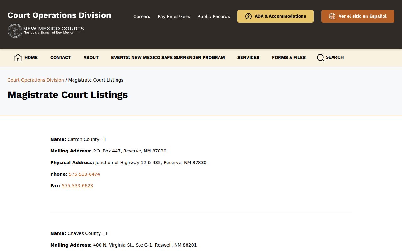 Willard court records fallback through the Torrance Magistrate Court listing